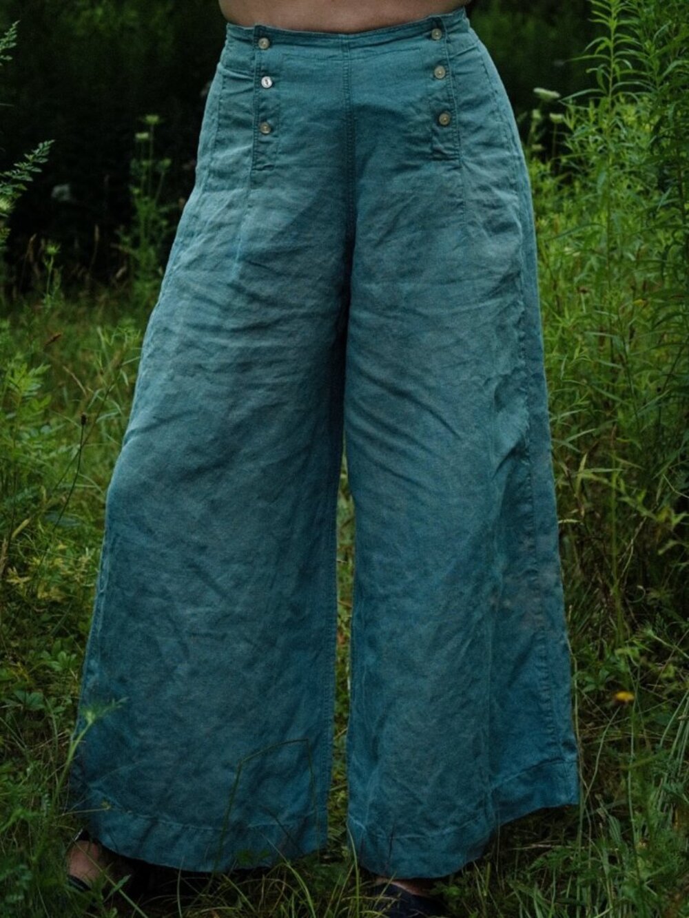 BNWT Rudy Jude Beale Linen Trousers, sea, RJ size 7